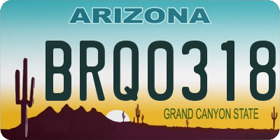 AZ license plate BRQ0318