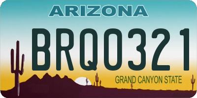 AZ license plate BRQ0321