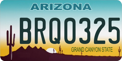AZ license plate BRQ0325