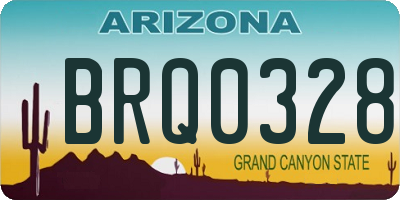 AZ license plate BRQ0328