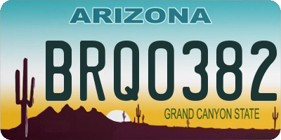 AZ license plate BRQ0382