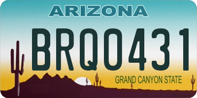 AZ license plate BRQ0431
