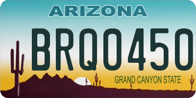 AZ license plate BRQ0450