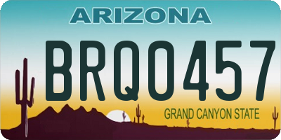 AZ license plate BRQ0457