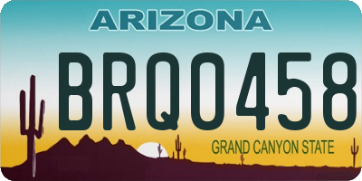 AZ license plate BRQ0458