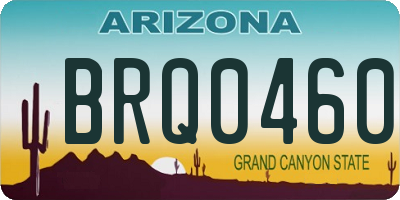 AZ license plate BRQ0460