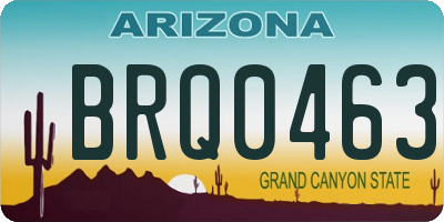 AZ license plate BRQ0463