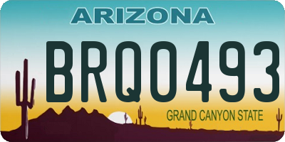AZ license plate BRQ0493