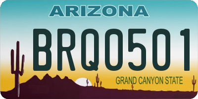 AZ license plate BRQ0501
