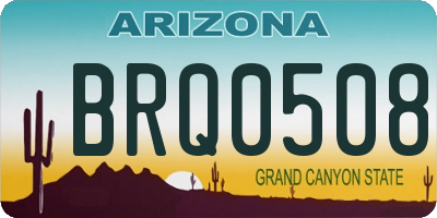 AZ license plate BRQ0508