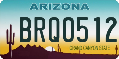 AZ license plate BRQ0512