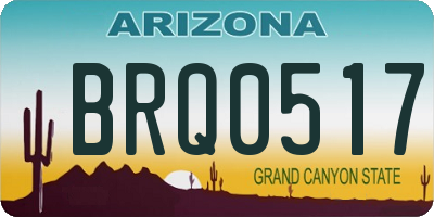 AZ license plate BRQ0517