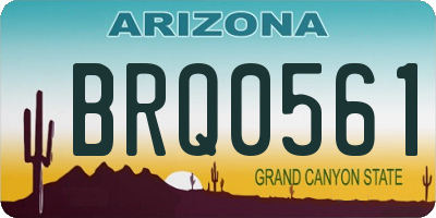 AZ license plate BRQ0561