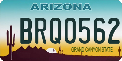 AZ license plate BRQ0562