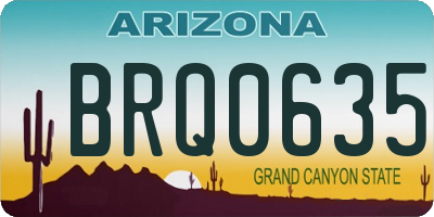 AZ license plate BRQ0635
