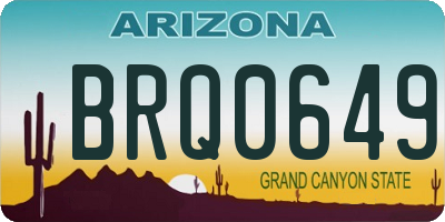 AZ license plate BRQ0649