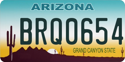 AZ license plate BRQ0654
