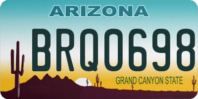 AZ license plate BRQ0698