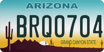 AZ license plate BRQ0704