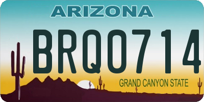 AZ license plate BRQ0714