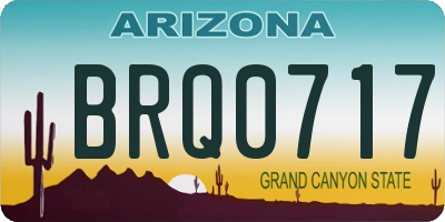 AZ license plate BRQ0717