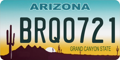 AZ license plate BRQ0721