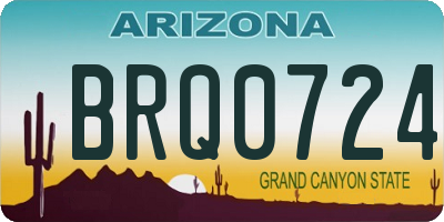 AZ license plate BRQ0724