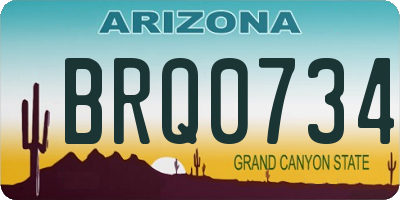 AZ license plate BRQ0734