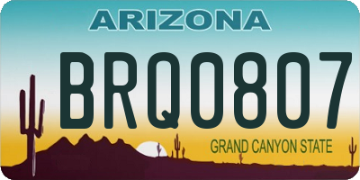 AZ license plate BRQ0807