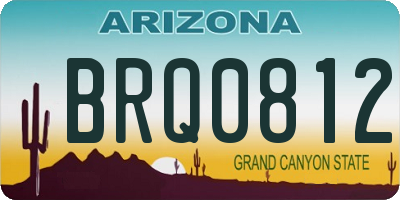 AZ license plate BRQ0812