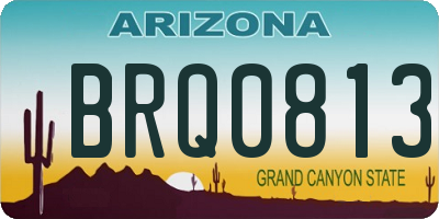 AZ license plate BRQ0813