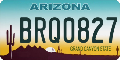 AZ license plate BRQ0827