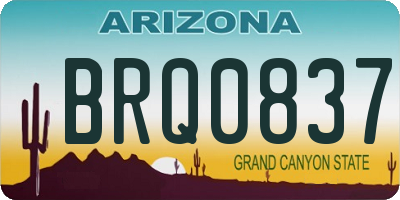 AZ license plate BRQ0837