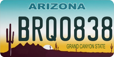 AZ license plate BRQ0838