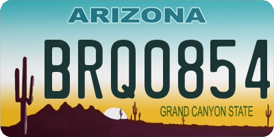 AZ license plate BRQ0854