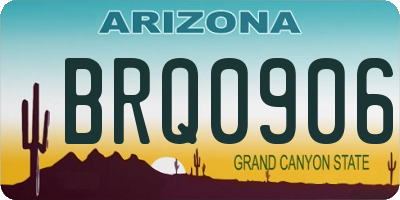 AZ license plate BRQ0906