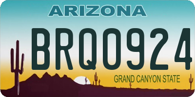 AZ license plate BRQ0924