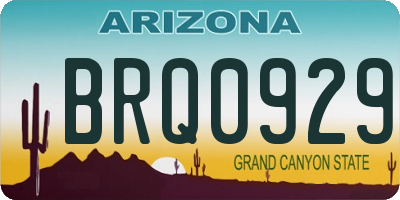AZ license plate BRQ0929