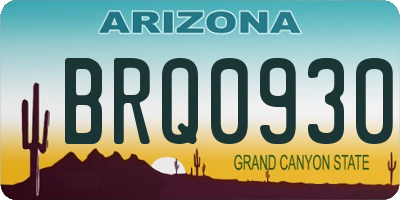 AZ license plate BRQ0930