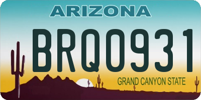 AZ license plate BRQ0931