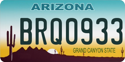 AZ license plate BRQ0933
