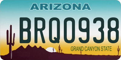 AZ license plate BRQ0938
