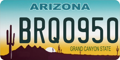 AZ license plate BRQ0950