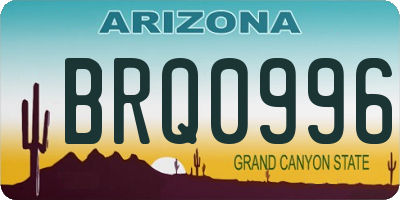 AZ license plate BRQ0996