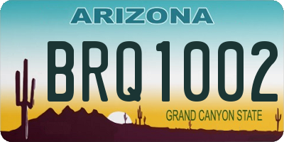 AZ license plate BRQ1002