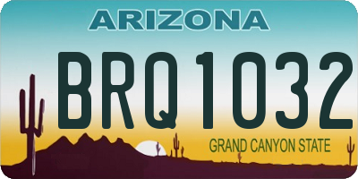 AZ license plate BRQ1032