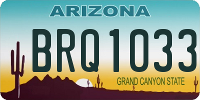 AZ license plate BRQ1033