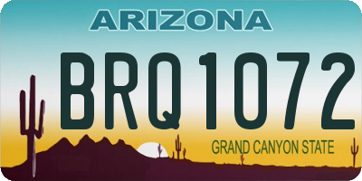 AZ license plate BRQ1072