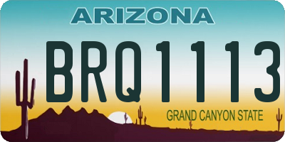 AZ license plate BRQ1113