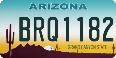 AZ license plate BRQ1182
